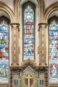 Stained glass windows at Graylingwell Chapel